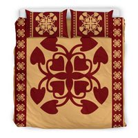 Hawaiian Pattern Kalo Love Polynesian Quilt Bedding Set - Polynesian Pride