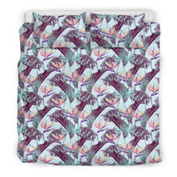Hawaiian Tropical Strelitzia Flower Monstera Leaf Polynesian Bedding Set - Polynesian Pride