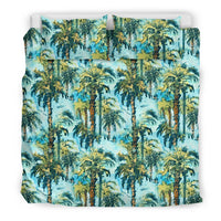 Hawaiian Tropical Palm Trees Blue Polynesian Bedding Set - Polynesian Pride