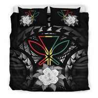 Kanaka Maoli Gray Hibiscus Rising Bedding Set Gray - Polynesian Pride
