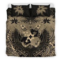 Tonga Duvet Cover Set - Tonga Coat Of Arms Coconut (Duvet Cover) Black - Polynesian Pride