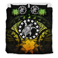 Cook Islands Duvet Cover Set - Flag Turtle & Reggae Hibiscus Art - Polynesian Pride
