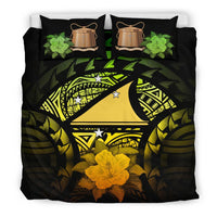 Tokelau Duvet Cover Set - Tokelau Flag & Reggae Hibiscus Art - Polynesian Pride