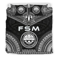 Federated States Of Micronesia Polynesian Chief Duvet Cover Set - Black Version - Polynesian Pride