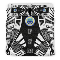 Federated States of Micronesia Duvet Cover Set - Polynesian Tattoo Black - Polynesian Pride
