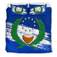 Pohnpei Duvet Cover Set - Pohnpei Flag Premium Black - Polynesian Pride