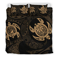 Hawaiian Turtle Polynesian Bedding Set Gold - Polynesian Pride