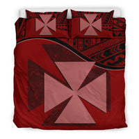 Wallis And Futuna Duvet Cover Set - Wallis And Futuna Coat Of Arms Red Red - Polynesian Pride