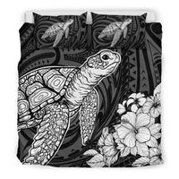 Hawaiian Hibiscus Polynesian Memory Turtle Polynesian Bedding Set White - Polynesian Pride