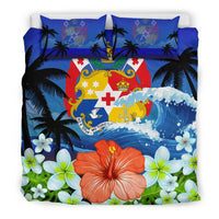 Tonga Bedding Set Coat Of Arms Hibiscus - Polynesian Pride