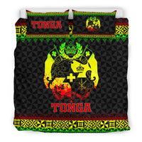 Polynesian Bedding Set - Tonga Coat Of Arms Duvet Cover Set Reggae Version - Polynesian Pride