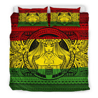 Hawaiian Map Madame Pele Kanaka Plumeria Polynesian Bedding Set Set - Polynesian Pride