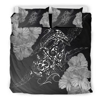 Hawaiian Hibiscus Dolphin Manta Ray Turtle Polynesian Bedding Set Waves - Polynesian Pride