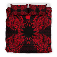 Polynesian Bedding Set - Nauru Duvet Cover Set Map Red - Polynesian Pride