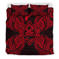 Polynesian Bedding Set - Guam Duvet Cover Set Map Red - Polynesian Pride