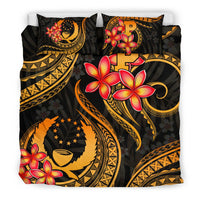 Micronesian Bedding Set - Pohnpei Duvet Cover Set - Gold Plumeria - Polynesian Pride