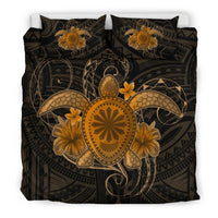 Hawaii Turtle Hibiscus Polynesian Bedding Set - Full Style - Gold - Polynesian Pride