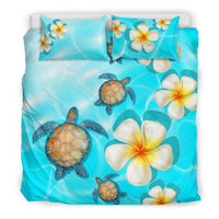 Hawaii Bedding Set - Hawaii Turtle Plumeria Ocean Bedding Set - Polynesian Pride