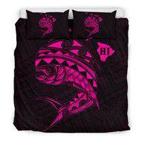 Hawaii Polynesian Mahi - Mahi Common Dolphinfish Bedding Set - Pink - Polynesian Pride