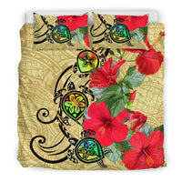 Hawaiian Marble Turtles Hibiscus Bedding Set - Polynesian Pride