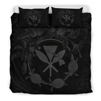 Hawaii Kanaka Turtle Hibiscus Polynesian Bedding Set - Anthea Style Gray - Polynesian Pride