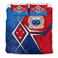 Samoa Bedding Set - Samoa Flag with Polynesian Patterns - Polynesian Pride