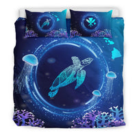 Hawaii Turtle Jellyfish Coral Galaxy Bedding Set - Polynesian Pride