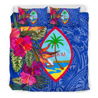Guam Bedding Set - Hibiscus Polynesian Pattern Blue Version - Polynesian Pride