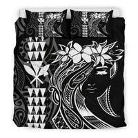 Hawaii Map Kanaka Polynesian Hula Girl Bedding Set - White - Polynesian Pride