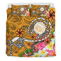Hawaii Polynesian Bedding Set - Hawaii Seal With Turtle Plumeria (Gold) - Polynesian Pride