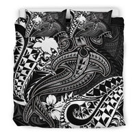 Papua New Guinea Bedding Set - White Shark Polynesian Tattoo - Polynesian Pride