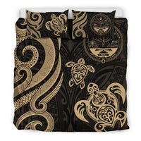 Marshall Islands Bedding Set - Tentacle Turtle Gold - Polynesian Pride