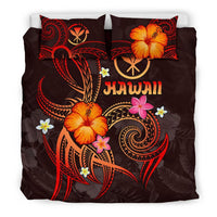 Polynesian Hawaii Bedding Set - Legend of Kanaka Maoli (Red) - Polynesian Pride