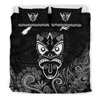 Maori Aotearoa Rugby Haka Bedding Set New Zealand Silver Fern - Black - Polynesian Pride