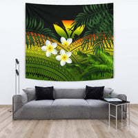 Kanaka Maoli (Hawaiian) Tapestry, Polynesian Plumeria Banana Leaves Reggae - Polynesian Pride