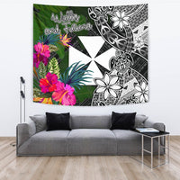 Wallis And Futuna Tapestry - Turtle Plumeria Banana Leaf - Polynesian Pride