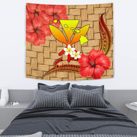 Hawaii Lauhala Kanaka Polynesian Tapestry Wall Tapestry 130cm*150cm Yellow - Polynesian Pride