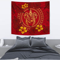 Hawaii Turtle Polynesian Tapestry - Oil Style Wall Tapestry 130cm*150cm Red - Polynesian Pride