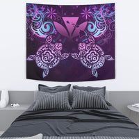 Hawaii Turtle Kanaka Maoli Tapestry - Tea Style - AH Wall Tapestry Purple - Polynesian Pride