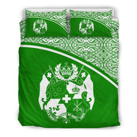 Tonga Duvet Cover Set - Green Curve Style - Polynesian Pride
