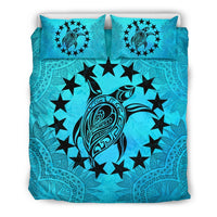 Cook Islands Duvet Cover Set - Cook Island Flag & Turtle Turquoise - Polynesian Pride