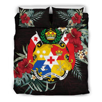 Tonga Duvet Cover Set - Tonga Coat Of Arms Hibiscus - Polynesian Pride