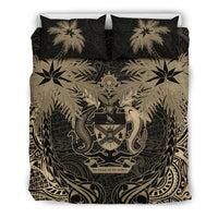 Solomon Islands Duvet Cover Set - Solomon Islands Coat Of Arms Coconut (Duvet Cover) - Polynesian Pride