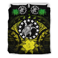 Cook Islands Duvet Cover Set - Cook Island Flag Turtle & Hibiscus Special - Polynesian Pride