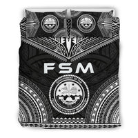 Federated States Of Micronesia Polynesian Chief Duvet Cover Set - Black Version Black - Polynesian Pride