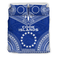 Cook Islands Flag Polynesian Chief Duvet Cover Set Blue - Polynesian Pride