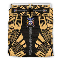 Norfolk Island Duvet Cover Set - Polynesian Tattoo Gold - Polynesian Pride