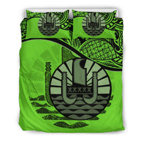 Tahiti Duvet Cover Set - Tahiti Flag Green - Polynesian Pride