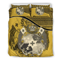 Tonga Duvet Cover Set - Tonga Coat Of Arms Yellow - Polynesian Pride