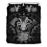 Niue Duvet Cover Set - Coconut Crab & Gray Hibiscus - Polynesian Pride